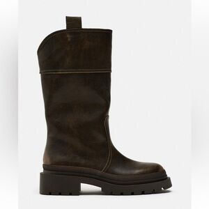 Zara Low Heeled Rubber Sole Boots